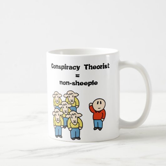 陰謀の理論家=非sheeple コーヒーマグカップ (右)