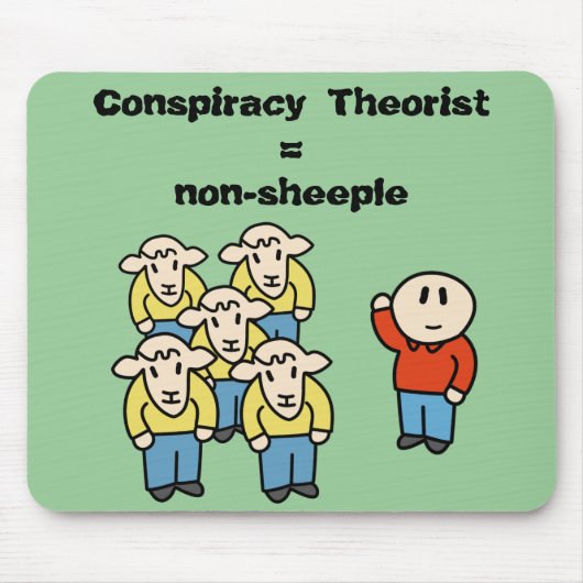 陰謀の理論家=非sheeple マウスパッド (正面)