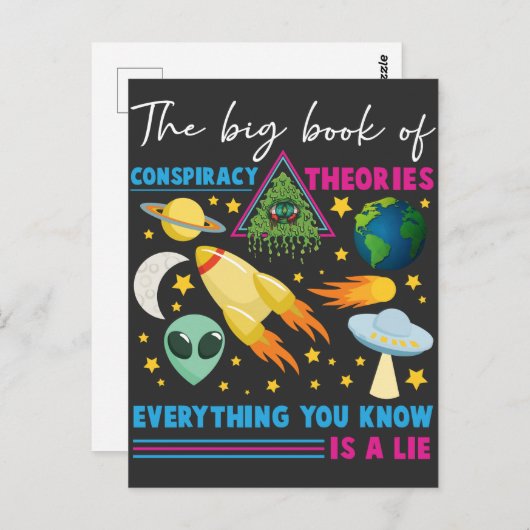 陰謀理論フラットアースUFOエイリアン天文学 ポストカード (正面/裏面)