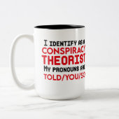 陰謀理論家の代名詞と思う ツートーンマグカップ (左)