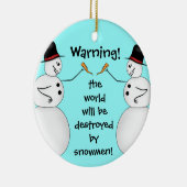陰謀説雪だるま セラミックオーナメント (右)