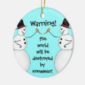陰謀説雪だるま セラミックオーナメント (左)