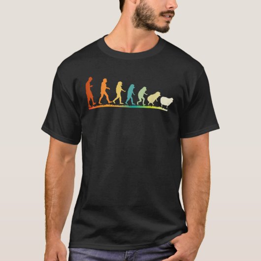 陰謀論者 羊 人類の進化 目覚めろ Tシャツ (正面)