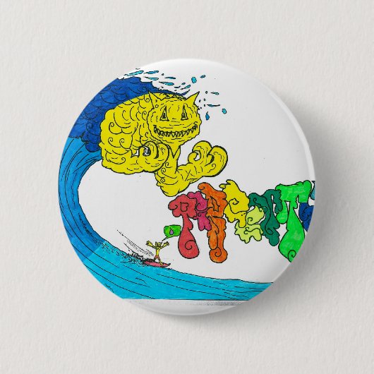 陰部サーフィン 缶バッジ (正面)