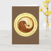 陰陽が平和と調和のグリーティングカード カード (黄色い花)