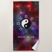 陰陽とBaguaトリグラムシンボルI-Ching ビーチタオル (正面)