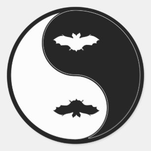 陰陽のこうもり ラウンドシール