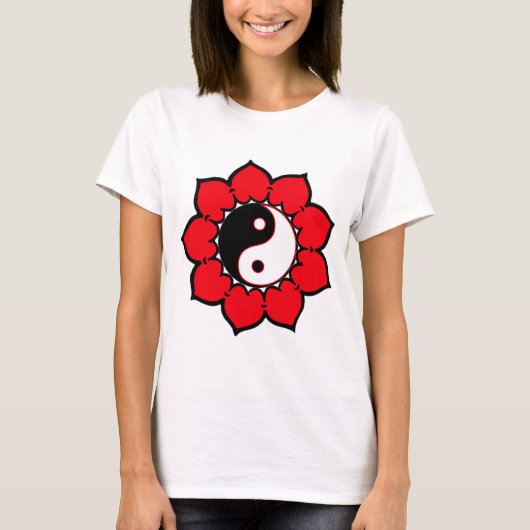 陰陽のはすの花 Tシャツ (正面)