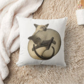 陰陽のシャム猫の枕 クッション (ブランケット)