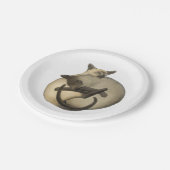 陰陽のシャム猫の紙皿 ペーパープレート (アングル)