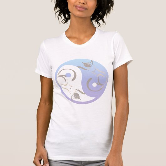陰陽のシャム猫のTシャツ Tシャツ (正面)