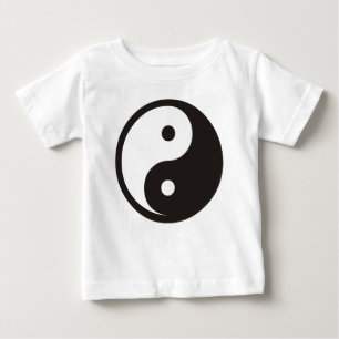 陰陽のシンボル - ソリッドタトゥーデザイン ベビーTシャツ