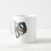 陰陽のデザイン コーヒーマグカップ (正面左)