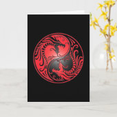 陰陽のドラゴン、赤および黒 カード (黄色い花)