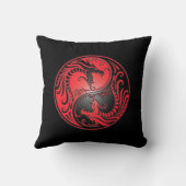 陰陽のドラゴン、赤および黒 クッション (裏面)