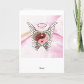 陰陽のハートの天使によっては水彩画が飛びます カード (裏面)