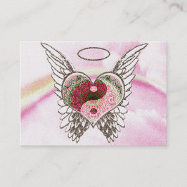 陰陽のハートの天使によっては水彩画が飛びます 名刺