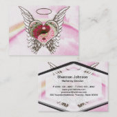 陰陽のハートの天使によっては水彩画が飛びます 名刺 (正面/裏面)