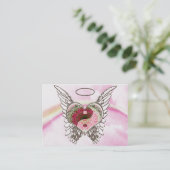 陰陽のハートの天使によっては水彩画が飛びます 名刺 (スタンド正面)