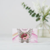 陰陽のハートの天使によっては水彩画が飛びます 名刺 (スタンド正面)