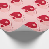 陰陽のハート(赤かピンク) ラッピングペーパー (角)