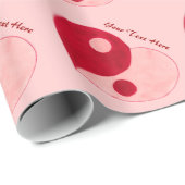 陰陽のハート(赤かピンク) ラッピングペーパー (ロールコーナー)