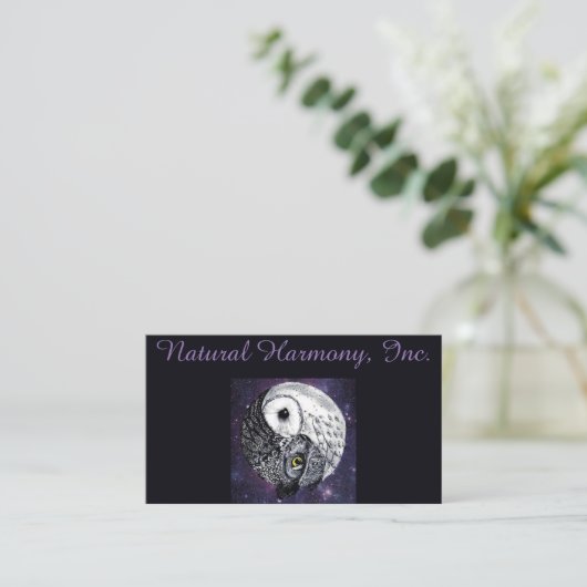 陰陽のフクロウ 名刺 (スタンド正面)