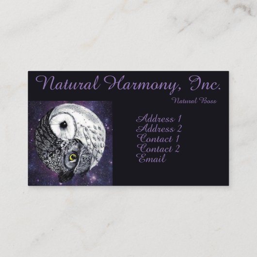 陰陽のフクロウ 名刺 (裏面)