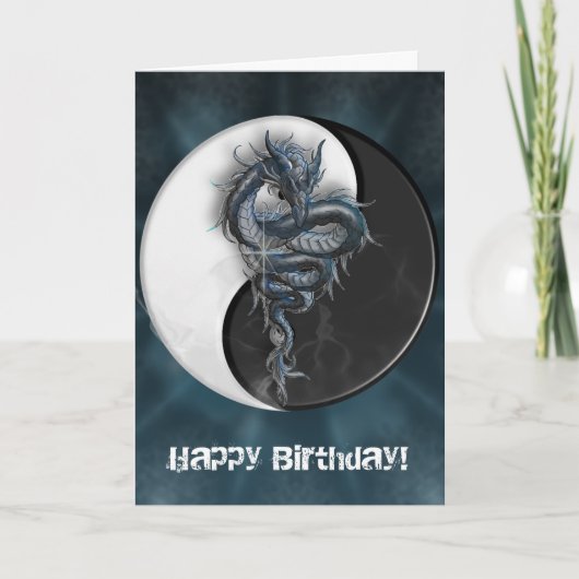 陰陽の中国のなドラゴンのカスタマイズ可能な挨拶状 カード (正面)