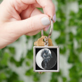 陰陽の中国のなドラゴンの正方形のキーホルダー キーホルダー (手)