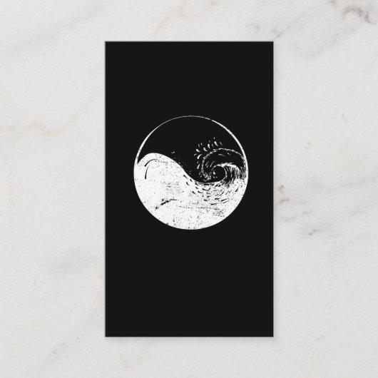 陰陽の仏教の道教のギフトのサーフィンのビーチの波 名刺 (正面)