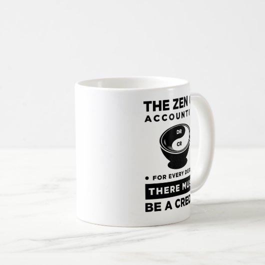 陰陽の会計のマグ会計の禅 コーヒーマグカップ (正面右)