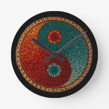 陰陽の手塗りの曼荼羅