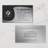 陰陽の抽象的なカーボン/ブラシをかけられたアルミニウム 名刺 (正面/裏面)