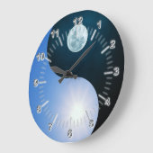 陰陽の昼夜 ラージ壁時計 (傾斜)