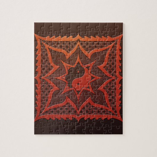 陰陽の木版画の曼荼羅 ジグソーパズル (縦)