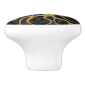 陰陽の木 – ビー玉と金ゴールド セラミックノブ (側面)