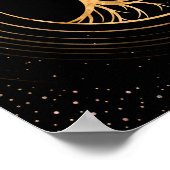 陰陽の木 – 蛍石と金ゴールド ポスター (角)