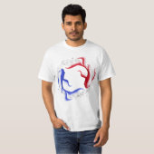 陰陽の武術フロー 抽象的な太極図デザイン Tシャツ (正面フル)