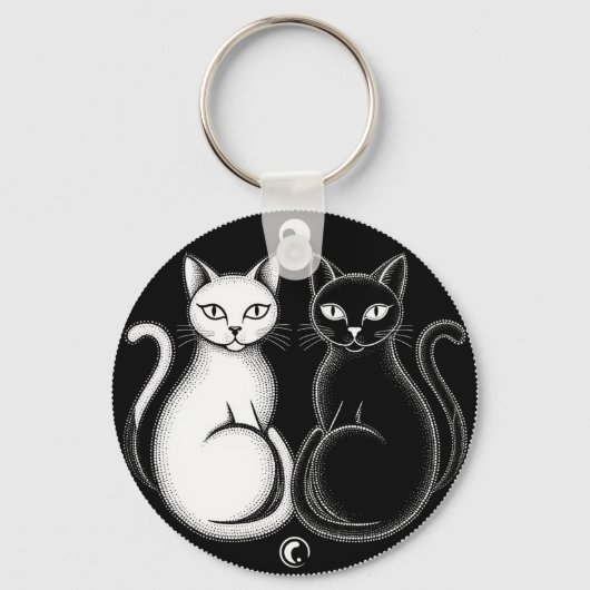 陰陽の猫のコンポジション キーホルダー (正面)