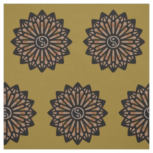 陰陽の生地-コーヒーブラウン ファブリック (見本)