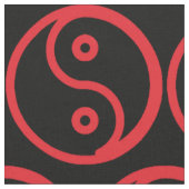 陰陽の生地-赤い黒 ファブリック (クローズアップ)