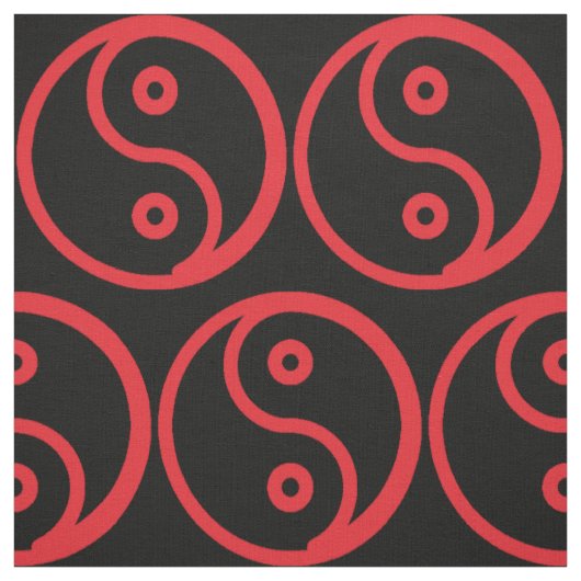 陰陽の生地-赤い黒 ファブリック (見本)