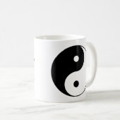 陰陽の白黒のクラシックな記号のデザイン コーヒーマグカップ (正面右)