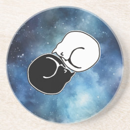 陰陽の白黒猫が巻き上がった コースター