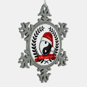 陰陽の記号の休日 スノーフレークピューターオーナメント (左)