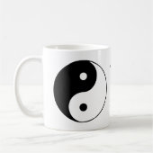 陰陽の記号の白黒の名前 コーヒーマグカップ (左)