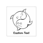 陰陽の魚のキャラクタースタンプ ラバースタンプ (インプリント)