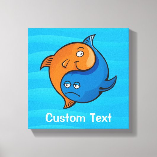 陰陽の魚のキャラクター キャンバスプリント (正面)