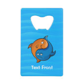陰陽の魚のキャラクター クレジットカード栓抜き (正面)